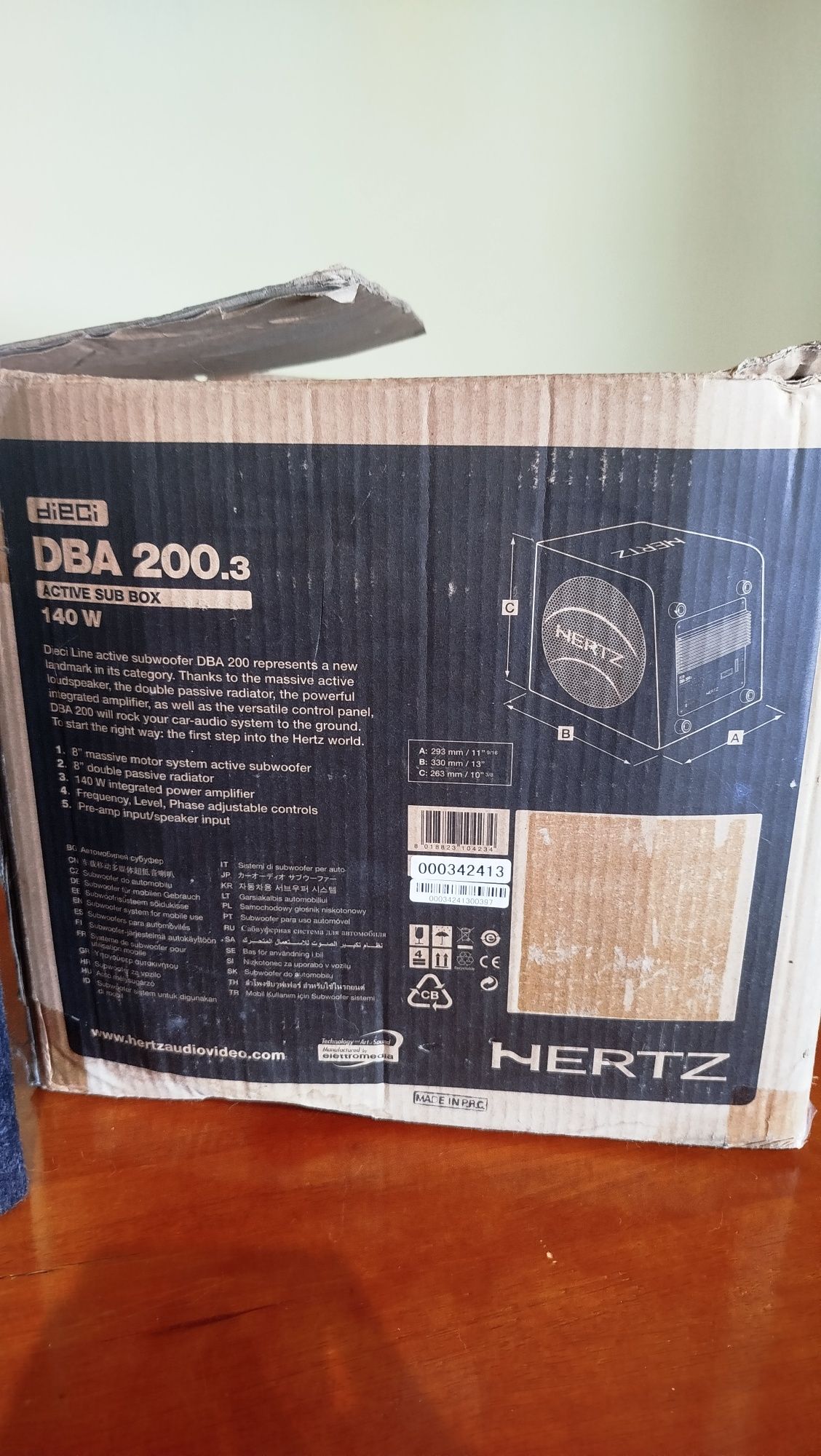 Subwoofer Ativo Hertz DBA 200.3