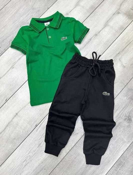 Komplet dres dla chłopca bluzka + spodnie polówka zielony 110/116