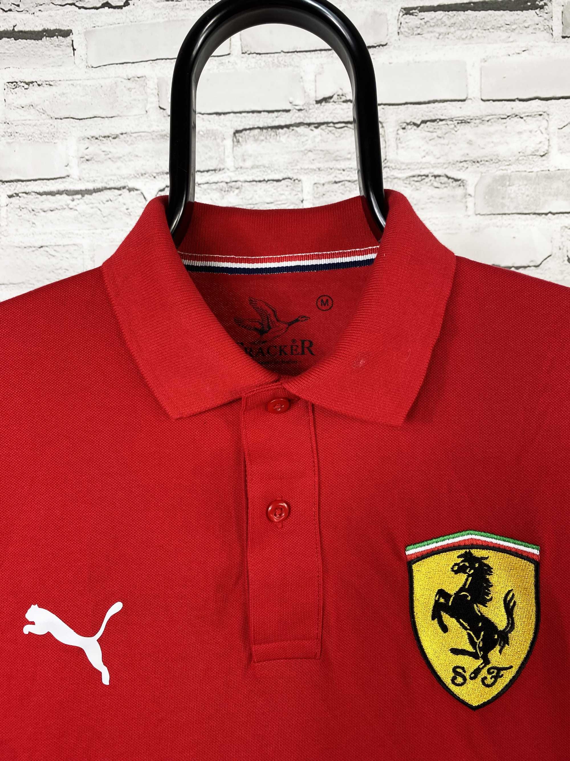 FERRARI Koszulka Polo Męska Bawełniana Super Stan Rozmiar_M_