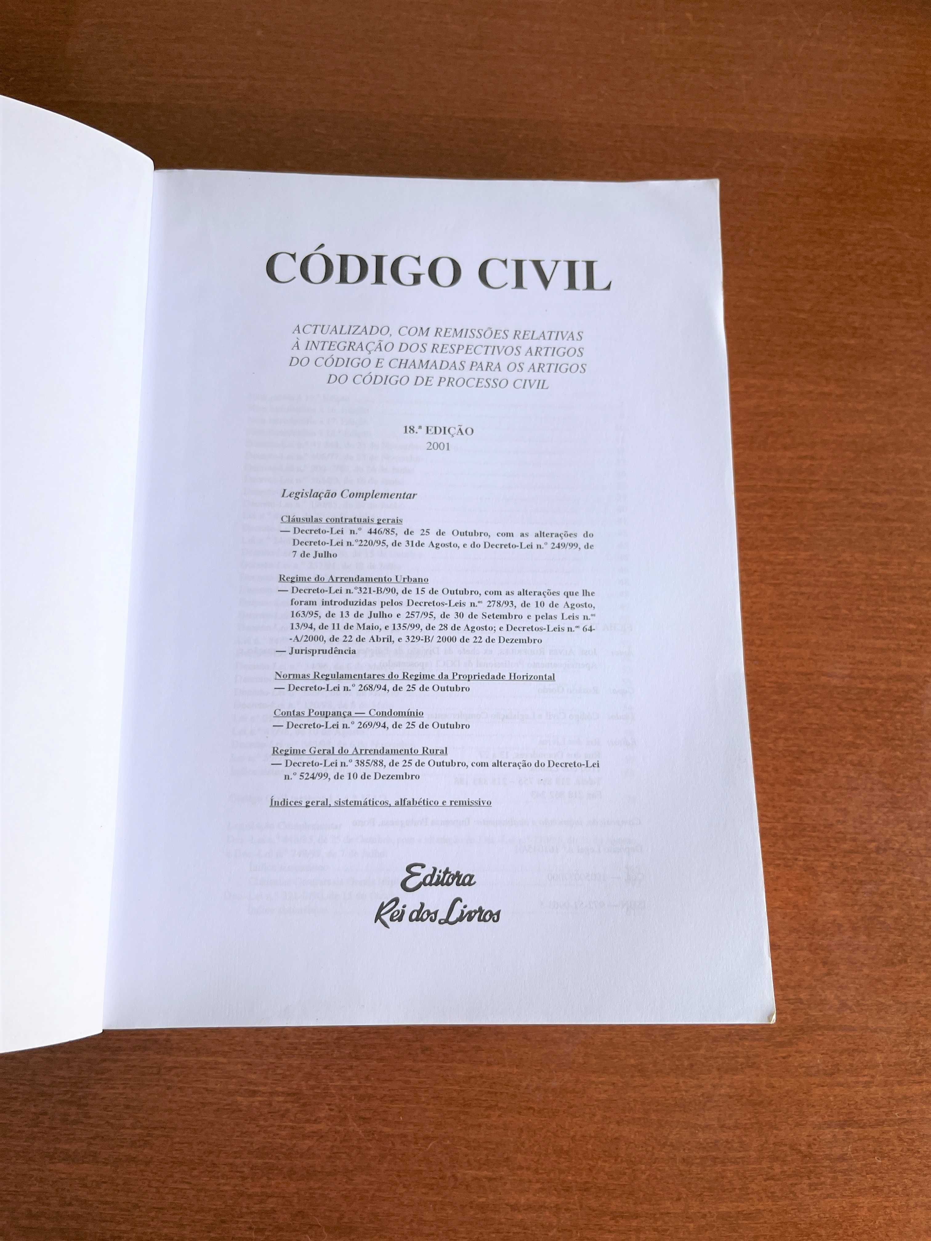 Código Civil e Legislação Complementar - 18ª Edição - 2001