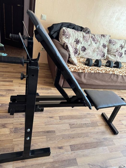 Лава для жиму та присідань, набірні гантелі 2х50кг