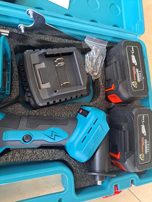 Zestaw szlifierka aku z reg i wkrętarka aku 48v 2xaku