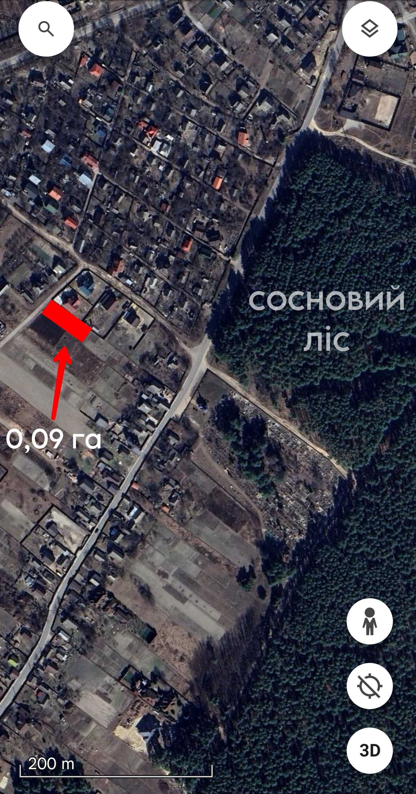 Продаж ділянки 9 сот в с.Бобриця. зі світлом 17квт.