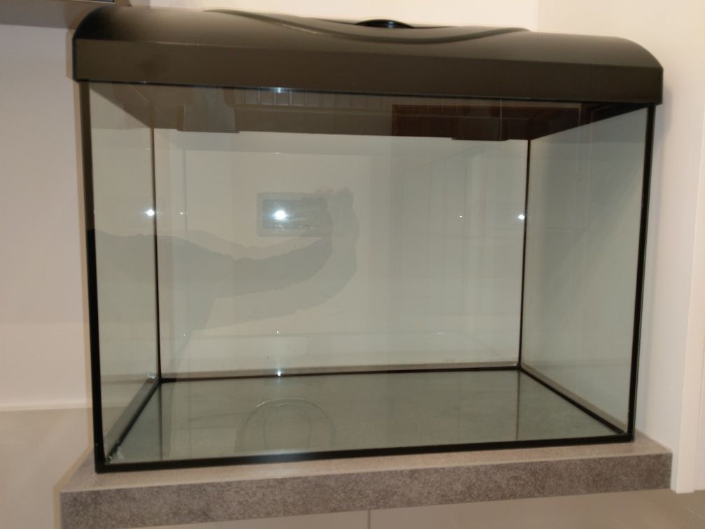 Akwarium terrarium szklane puste z pokrywą