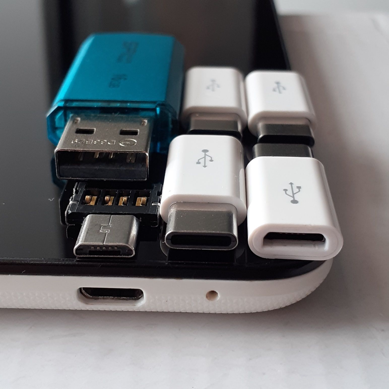 Перехідник (OTG) 2.0.micro USB.Type C на micro USB.