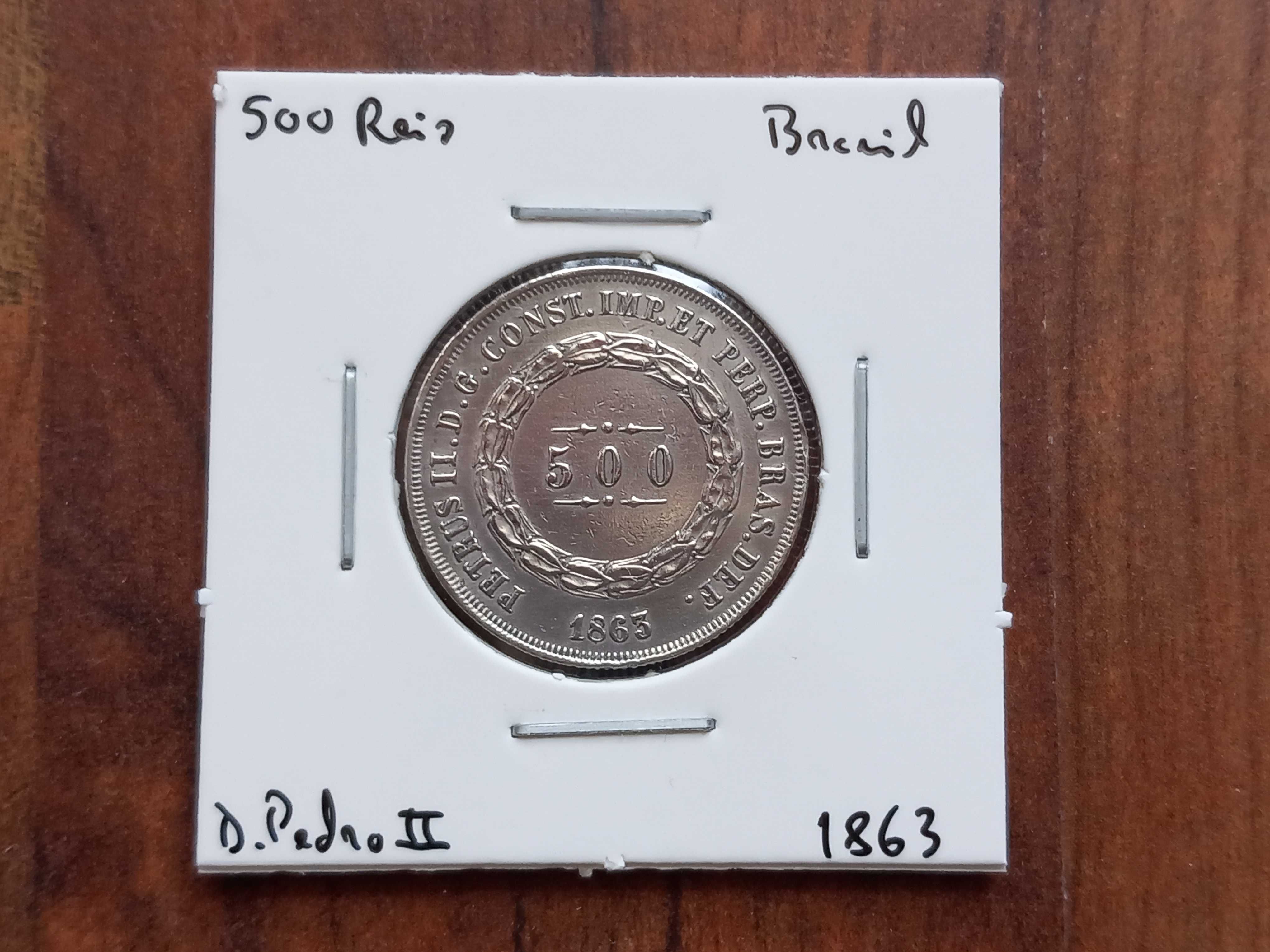 Moeda 500 Reis 1863 Brasil
