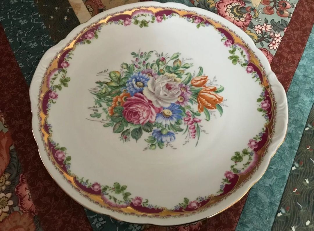 Prato Limoges M.A.B.A Porcelana e Ouro