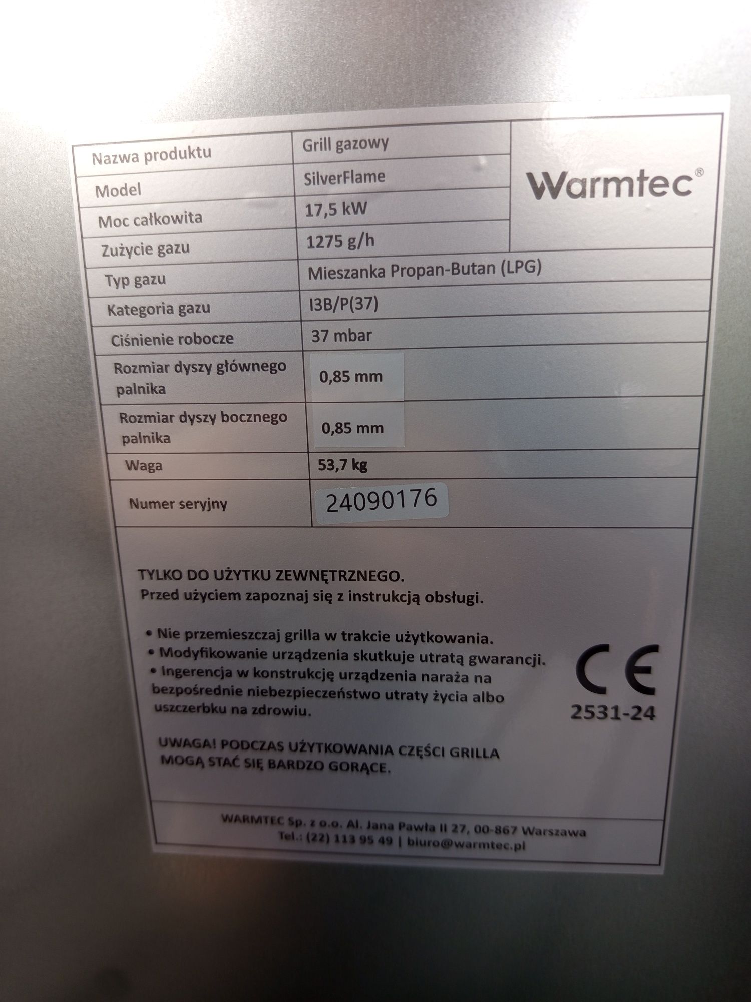 Nowy grill gazowy nie używany