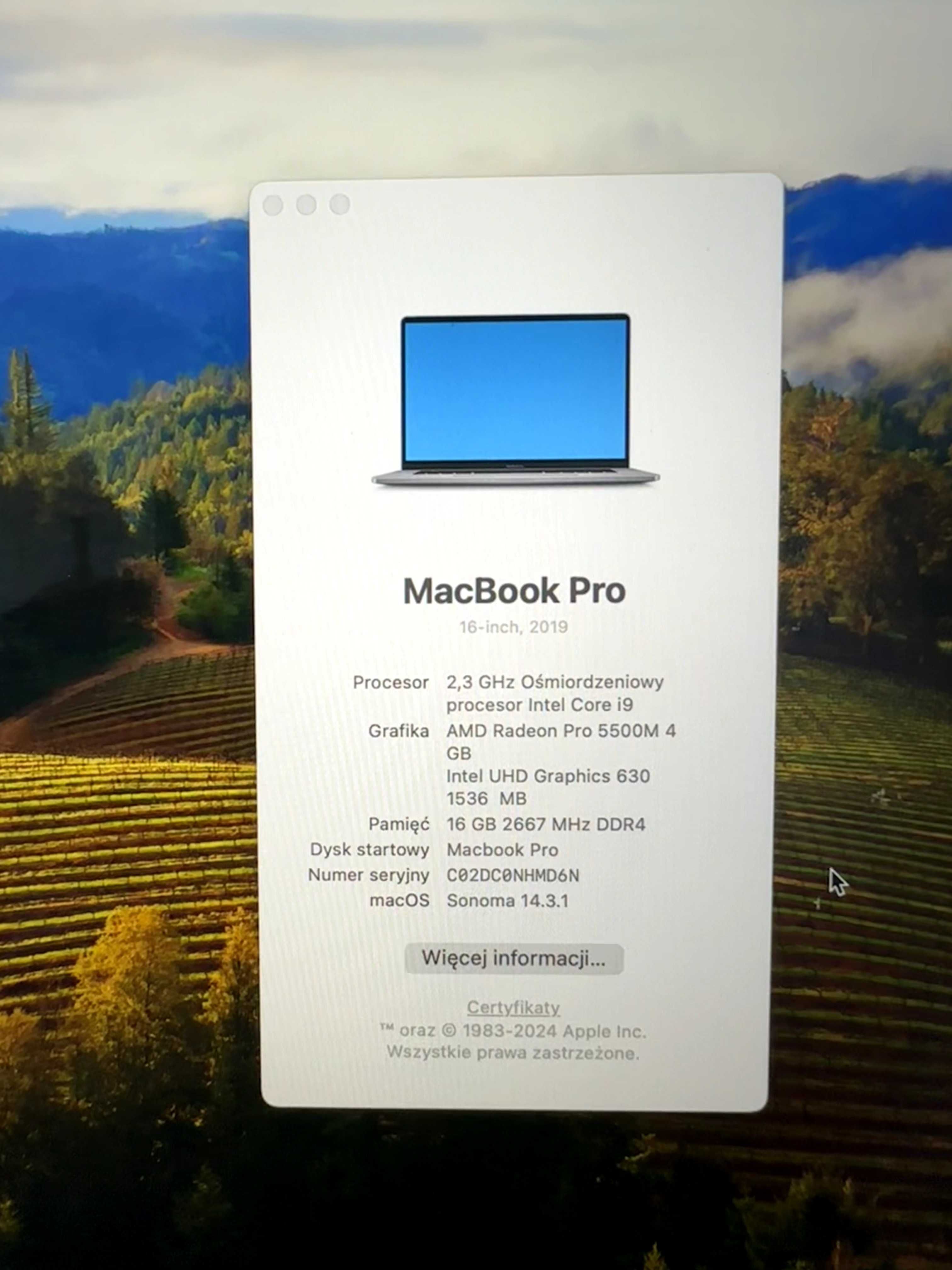 MacBook Pro 16" | i9 | AMD Radeon 5500M | 16 GB RAM | 1TB SSD