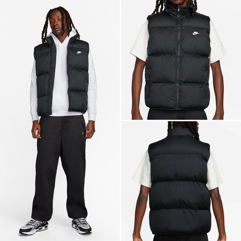 Оригінал Nike (M,L) Club Puffer Vest Жилет Куртка Пуховик FB7373-010