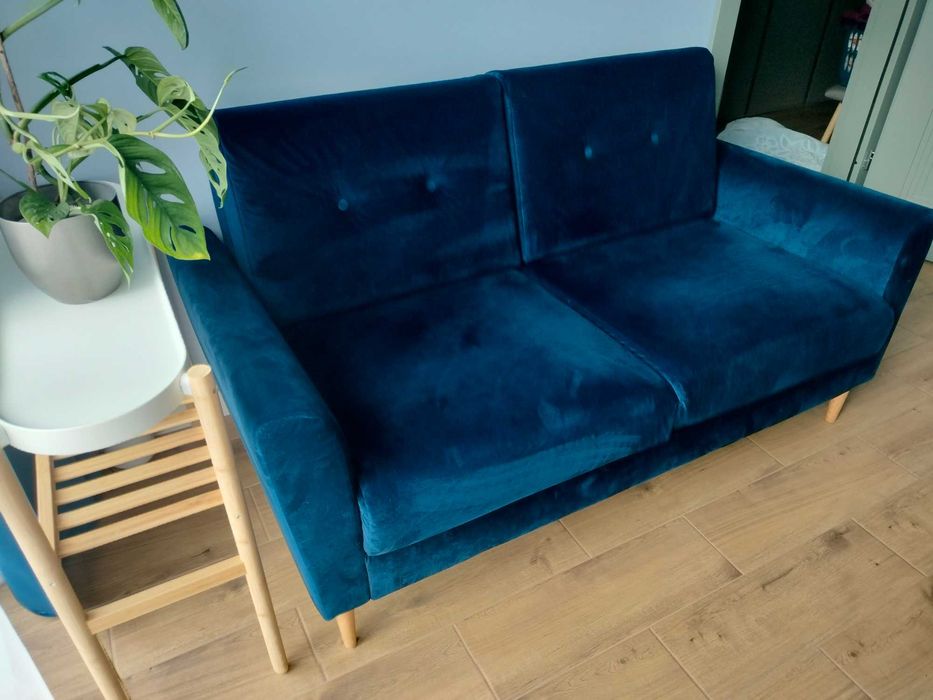 Sofa bez funkcji spania granatowa BRW velvet