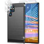 Etui Samsung Galaxy S23 Ultra Czarne+2Folie Ochronne+2Szkła Na Aparat