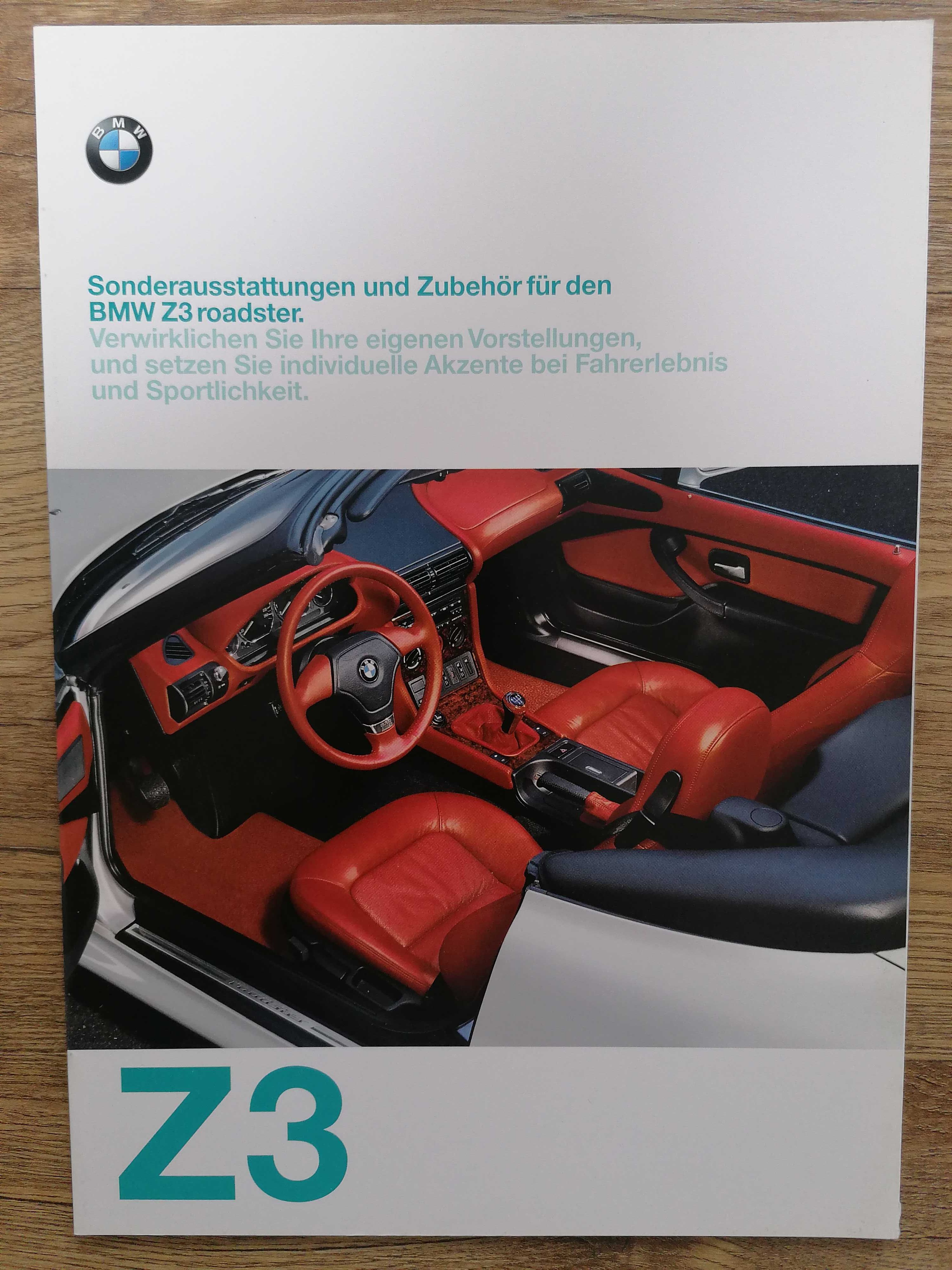 Prospekt BMW Z3 wyposażenie dodatkowe