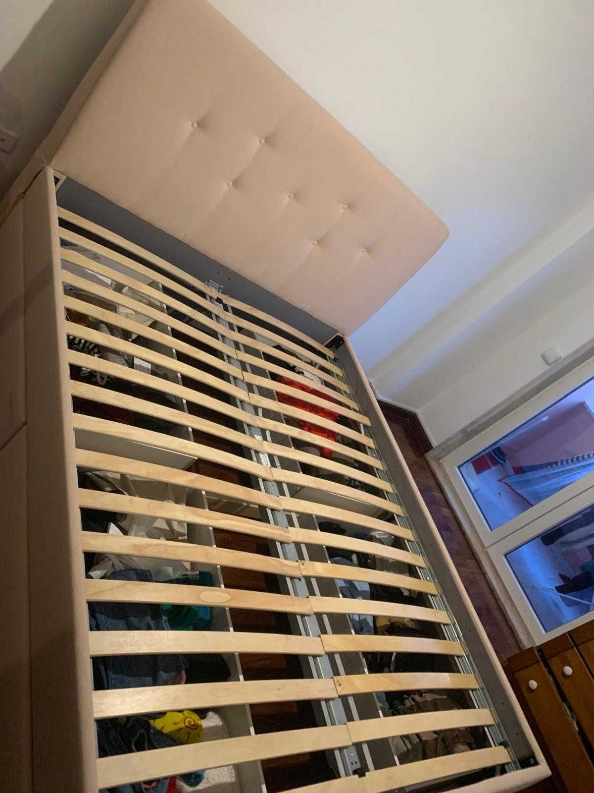 Cama estofada NOVA de € 699 por € 350 c/arrumação, bege, 160x200 cm