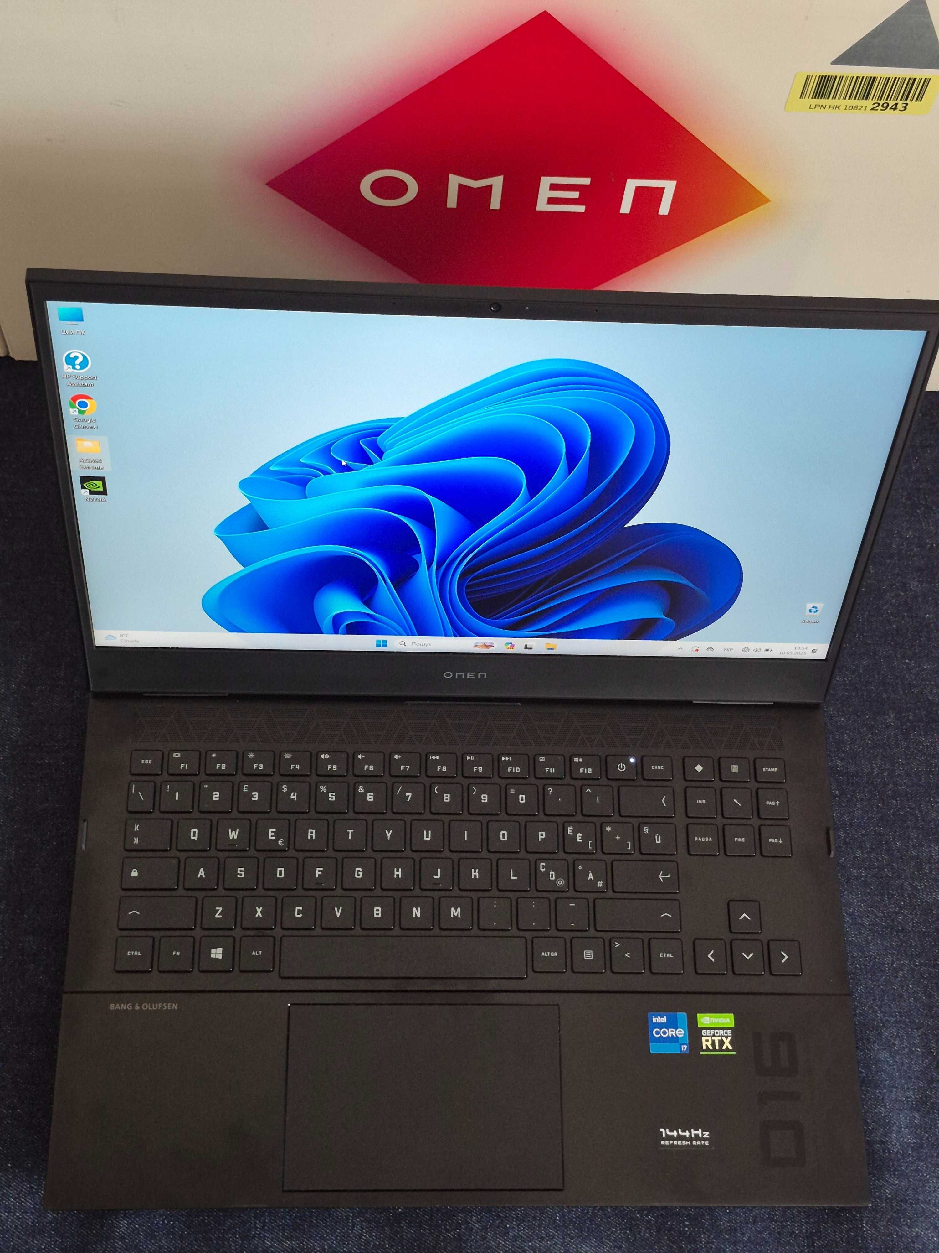 Ноутбук HP OMEN 16-b0003sl, i7-11800H, RAM 16ГБ, SSD 1ТБ, RTX 3070 8ГБ