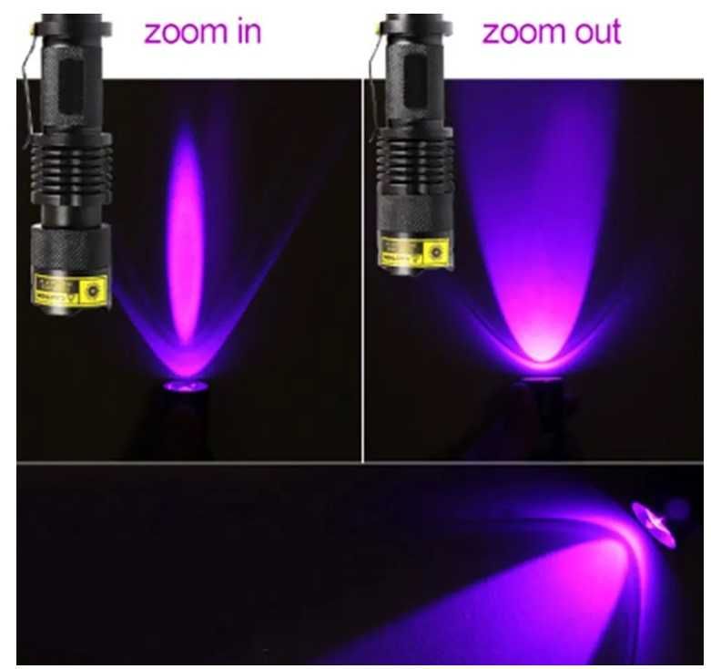 lanterna led UV, nova, a pilhas