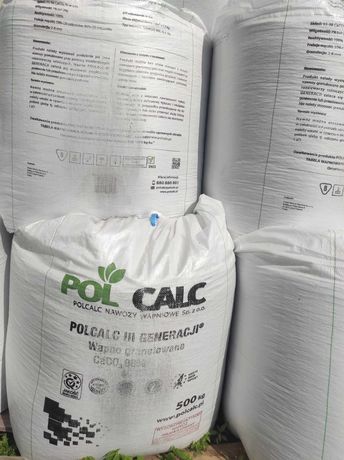Wapno Polcalc III generacji granulowane 93-98 CaCO3%  reaktywność 100%