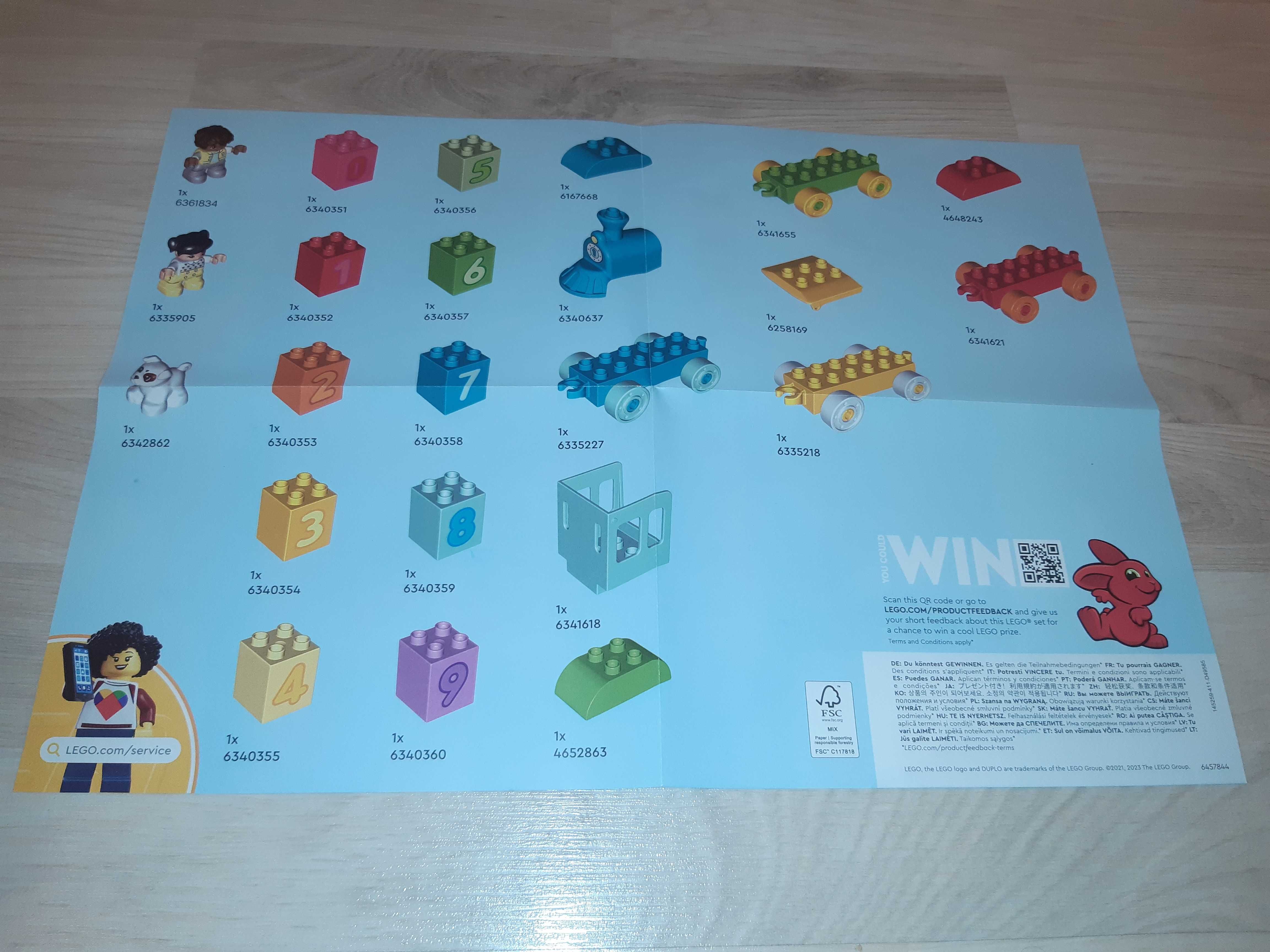 Puste pudełko Lego Duplo + instrukcja zestaw 10954 Number Train
