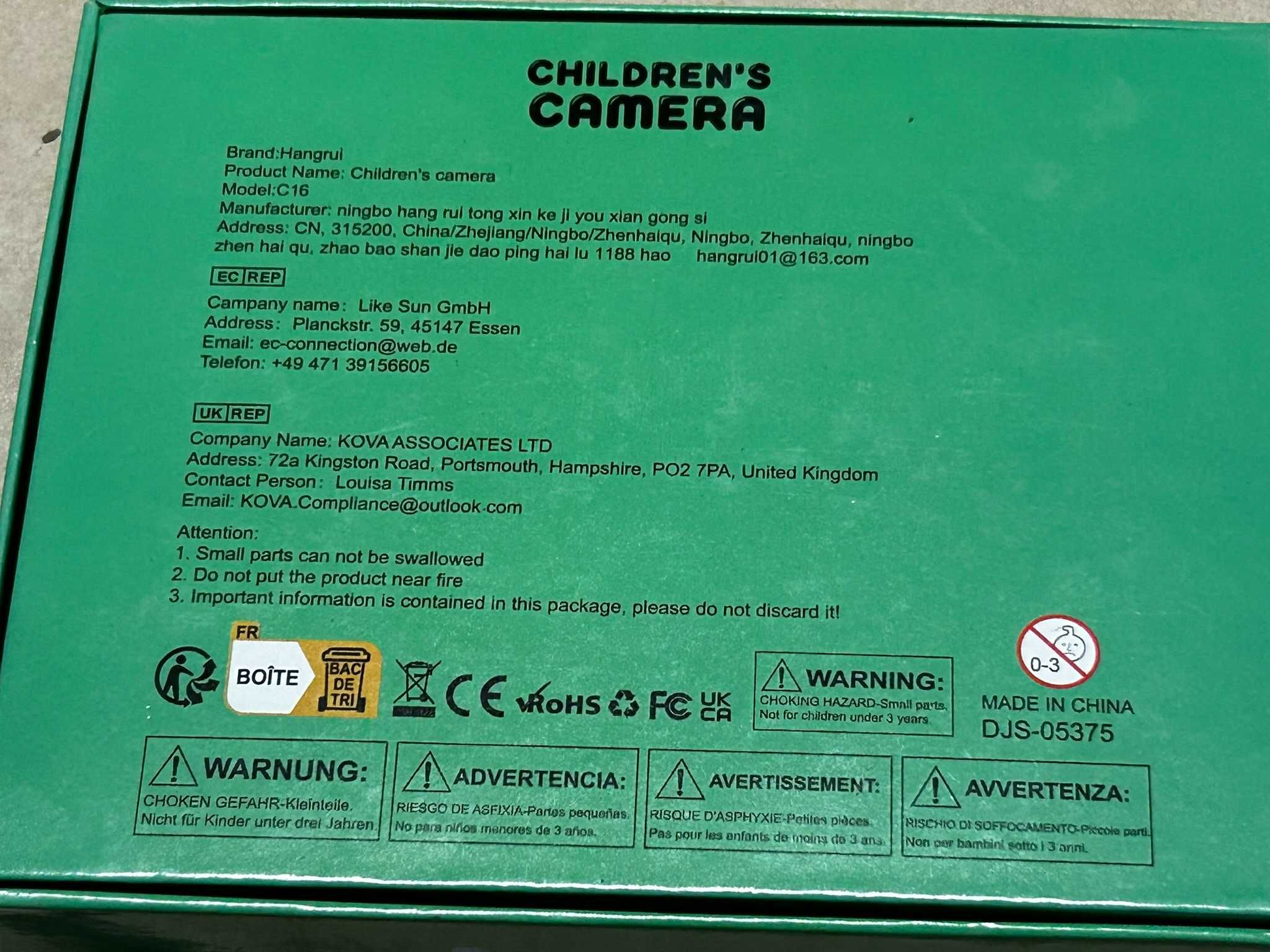 Aparat fotograficzny dla dzieci Hangrui C16 20 Mpx