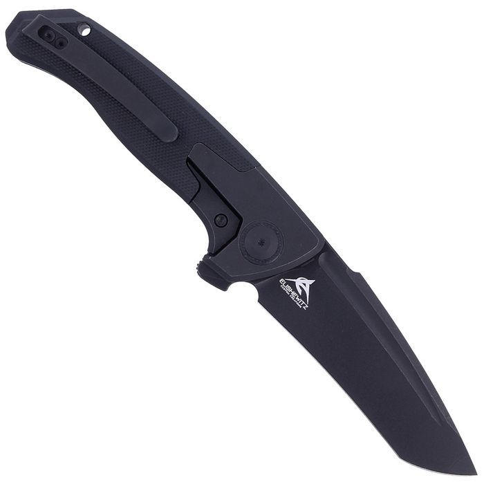 Nóż składany WE Knife Press Check Black Ti / Black G10, Black Stonewas