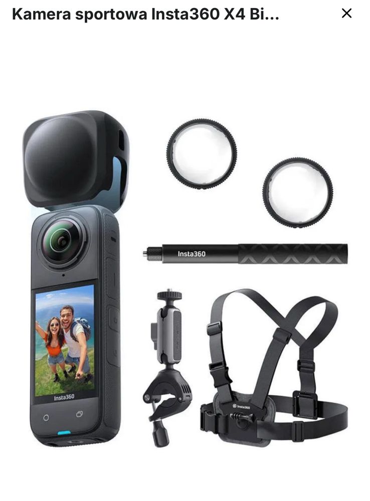 Kamera Inata 360  x4,jak nowa,zestaw Bike Bundle,karta pamieci gratis!