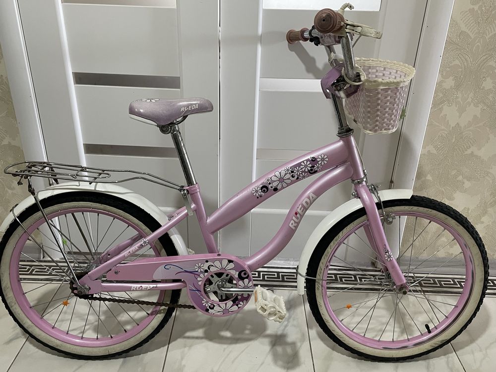 Дитячий Велосипед 20" колеса RUEDA FLOWER Сталевий від 6 років Рожевий