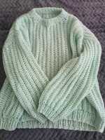 М'ятний шерстяний светр оверсайз/для вагітних
