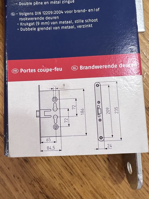 Fechadura encaixe portas emergência EFS65 Abus - NOVO