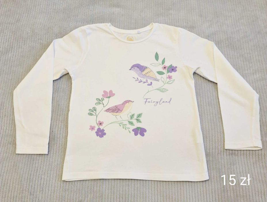 Bluzki zestaw 4 sztuk T-shirt 128 długi rękaw