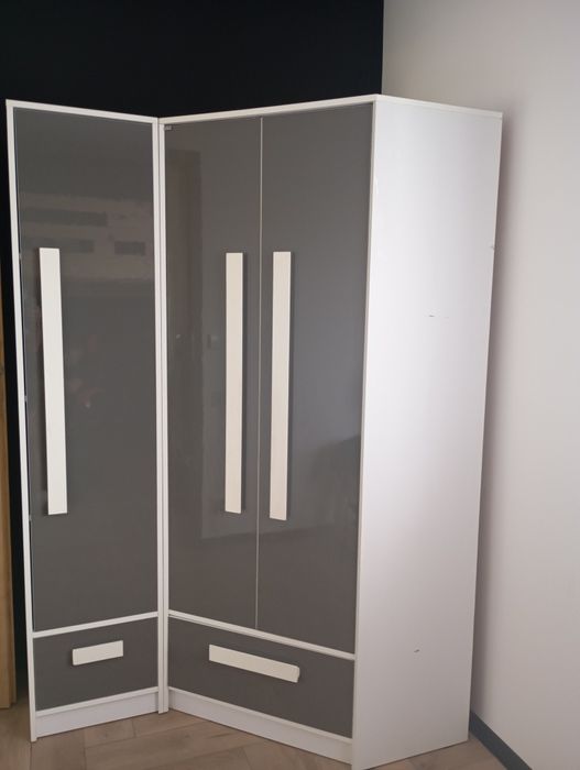 Komplet mebli szaro białych