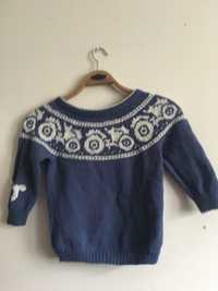 Sweter ręcznie robiony z wełny merynosów