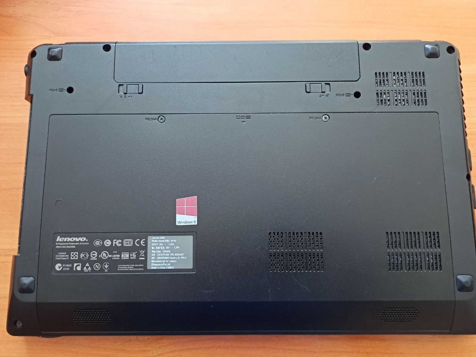 Ноутбук Lenovo G580 20150 I3/8GB DDR3/256GB SSD/500GB HDD/HDMI