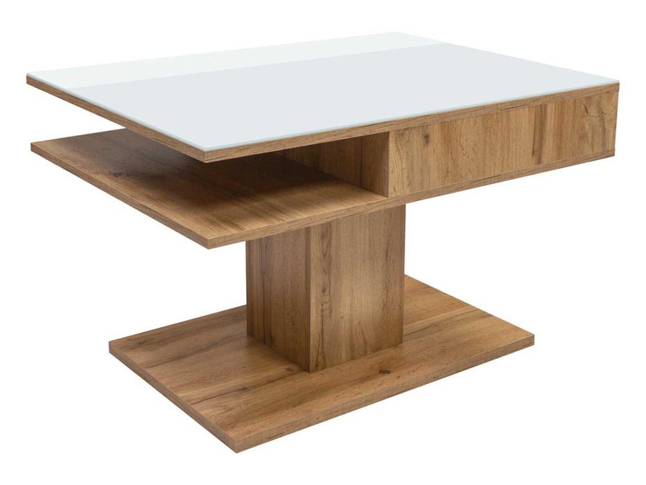 Nowoczesna ława (biały blat / dąb wotan) odbiór osobisty Jezierzyce