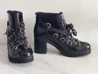 Steve Madden czarne sznurowane botki na grubej podeszwie 42 / 27.1 cm