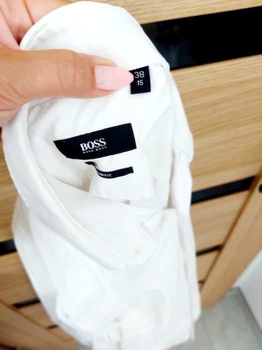 Biała bawełniana koszula męska Hugo Boss slim fit roz S /M 38 15