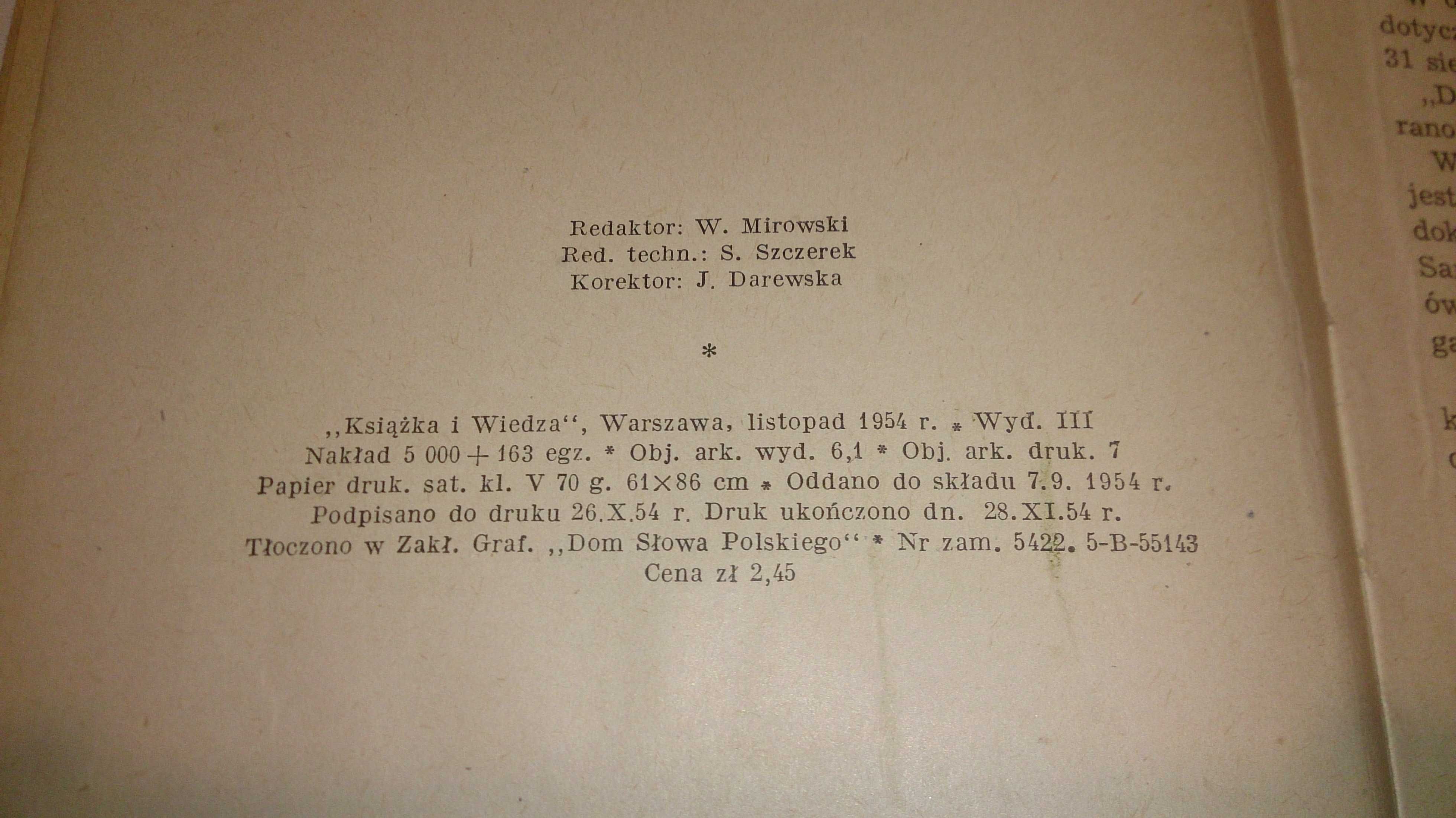 Stefan Arski „Przeklęte lata”, Książka i Wiedza, 1954 (Książka)