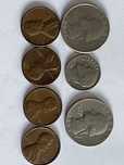 Monety USA dollar cent dime 1966, 67, 75 srebro