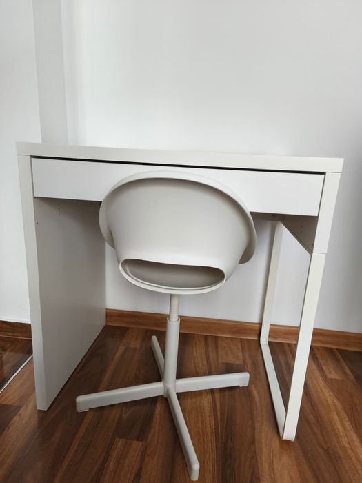 Biurko Ikea + krzesło obrotowe. Micke i Loberget/sibben Białe