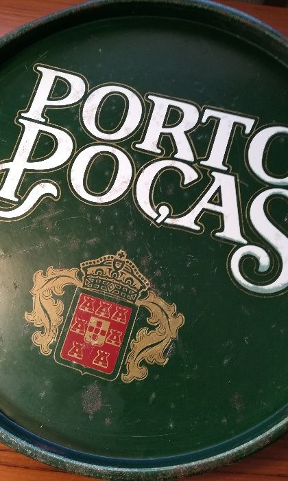 Bandeja antiga de marca de vinho do Porto