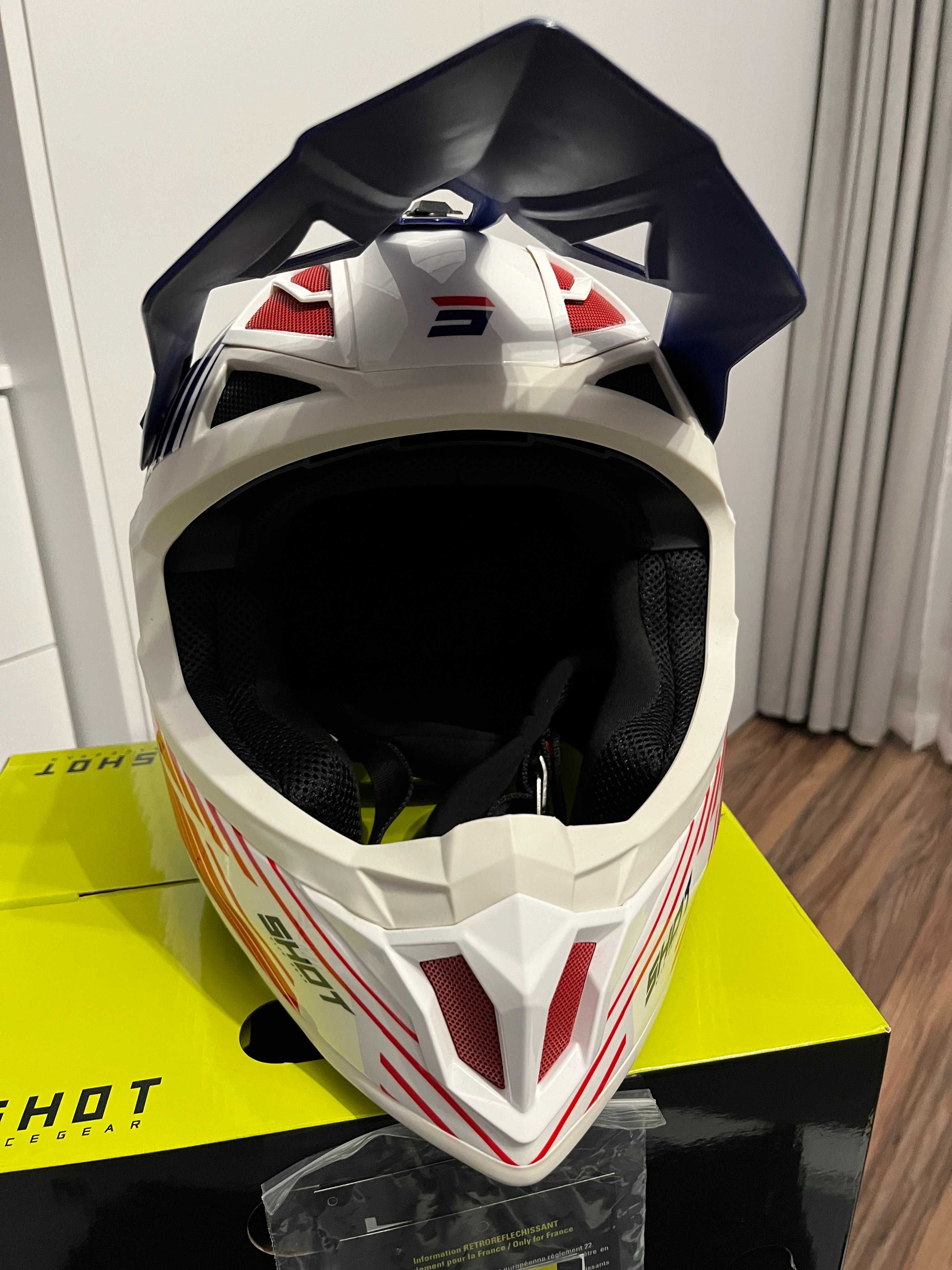 Kask Shot Fury Navy Red MX (cross,quad,enduro,mtb) GWARANCJA