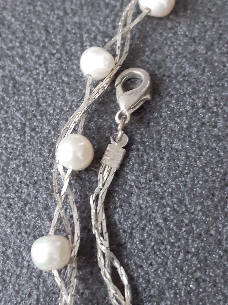 Біжутерія ,намисто, сережки і каблучка, колір серебро з штучним жемчуг