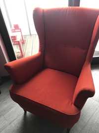 Fotel Uszak Ikea czerwony