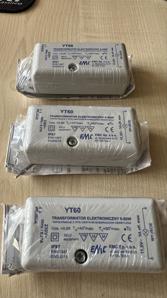 EMC Transformator 230V / 11,5V 60W nowy tanio okazja