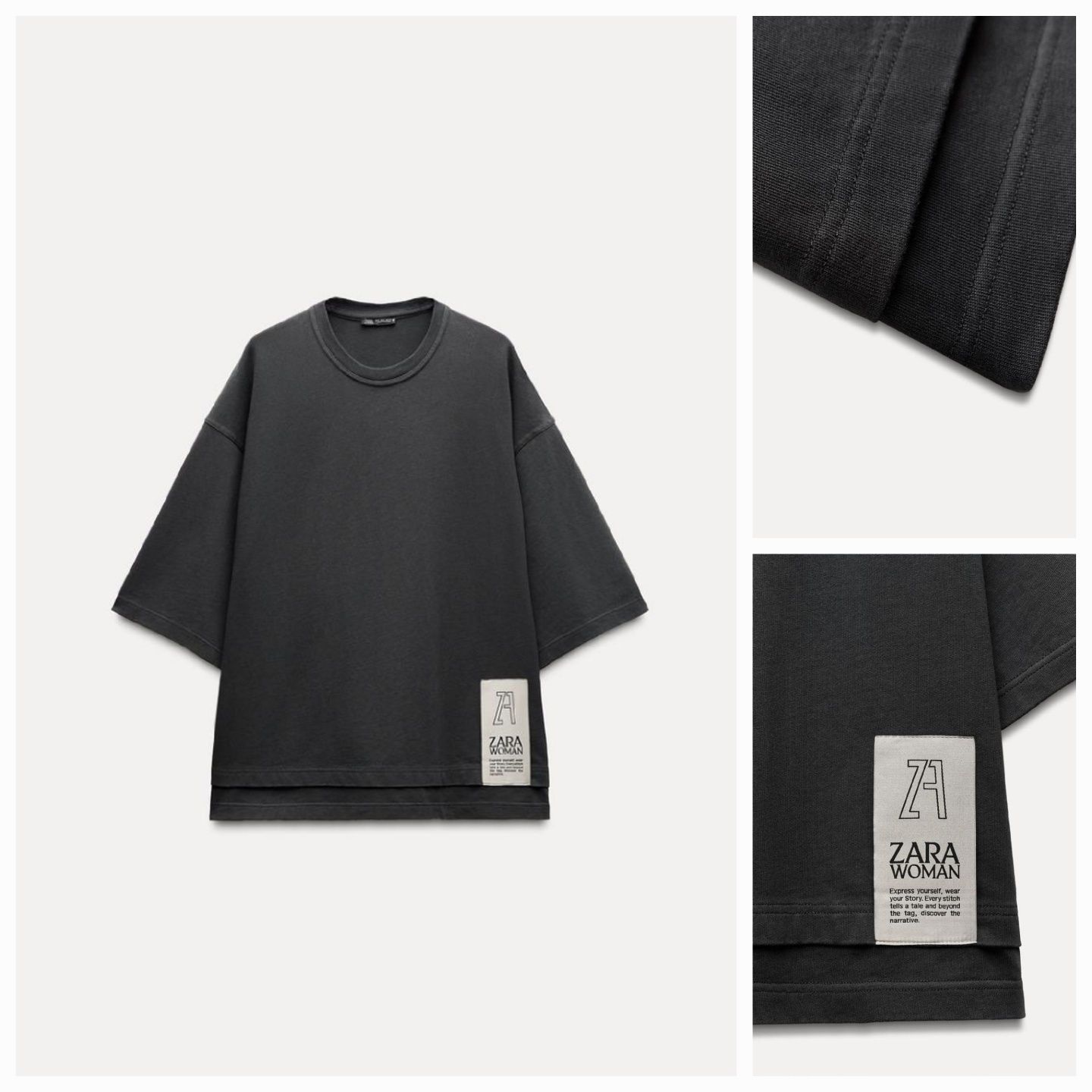 Zara трендова 100% бавовняна футболка оверсайз. Дуже стильна і якісна.