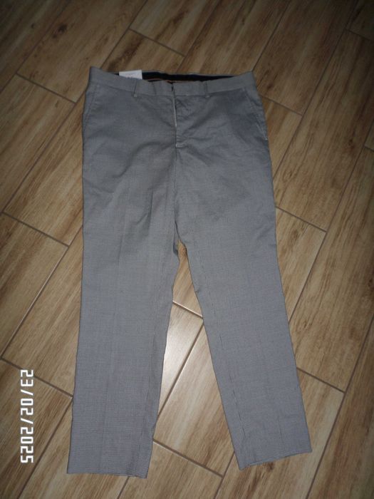 spodnie męskie -kratka-BURTON-rozmiar-34-L-nowe