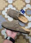 Nowe Birkenstock Boston 43 klapki zamszowej khaki brązowe