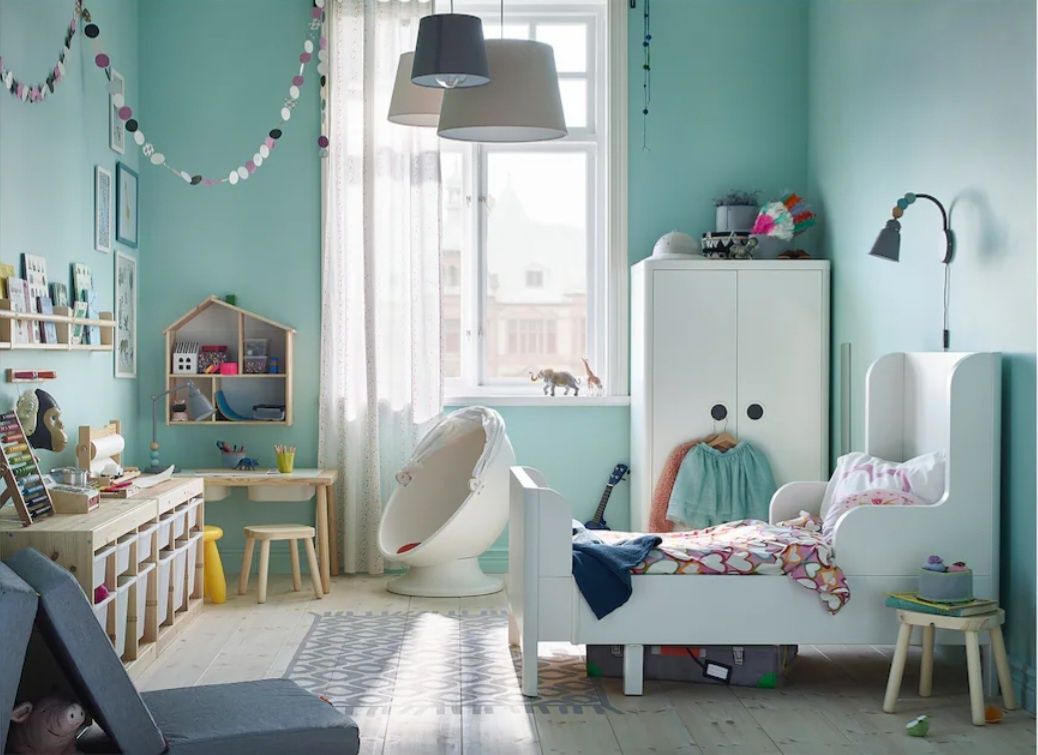 Łóżko dziecięce IKEA Busunge z materacem