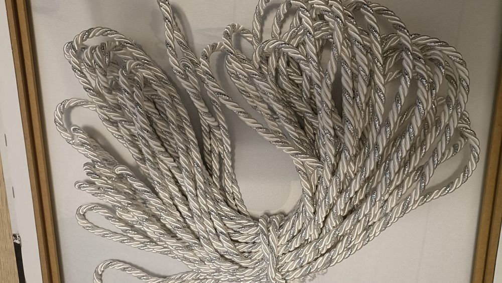 Sznurek do zasłon Sr. 7mm długość 20.5 m gruby srebrny