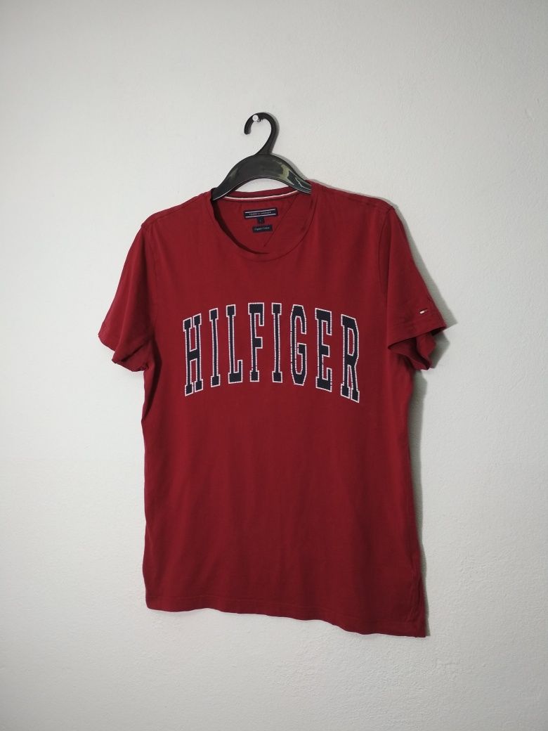 Tommy Hilfiger t-shirt koszulka burgundowa L