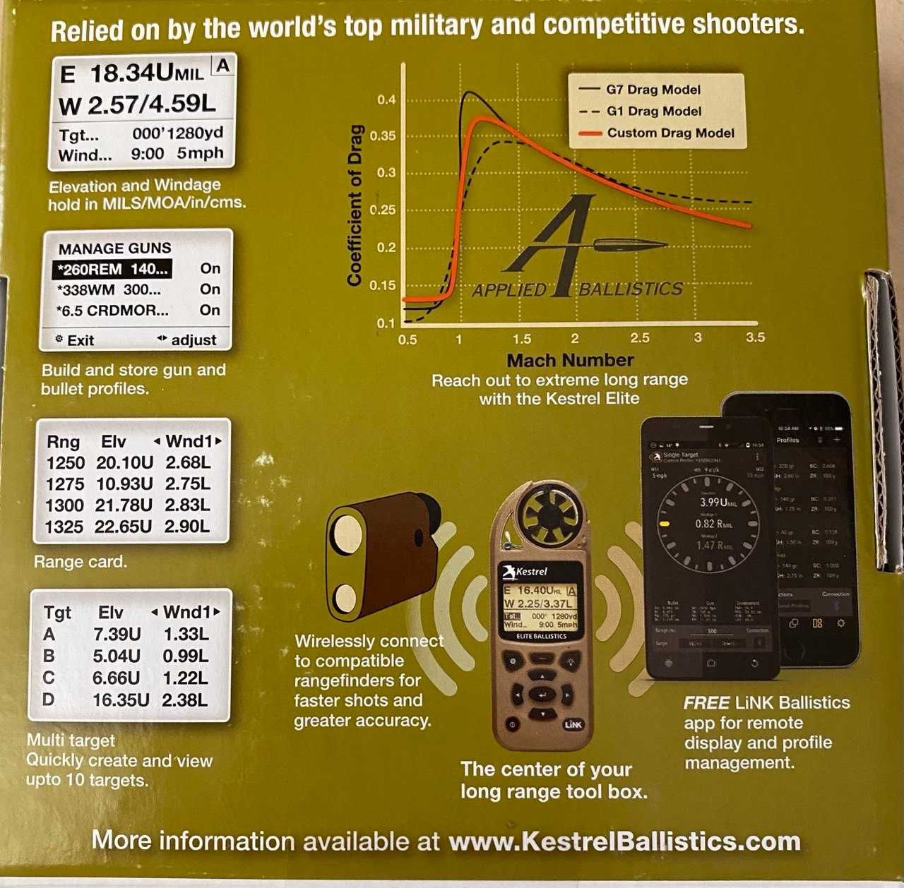 Метеостанція Kestrel 5700X Elite Applied Ballistics Bluetooth (TAN)